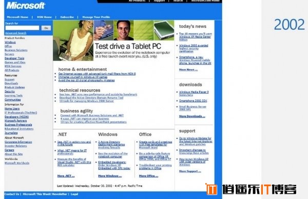 [图文]微软公司官网主页面20年变化
