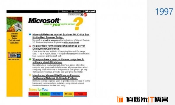 [图文]微软公司官网主页面20年变化