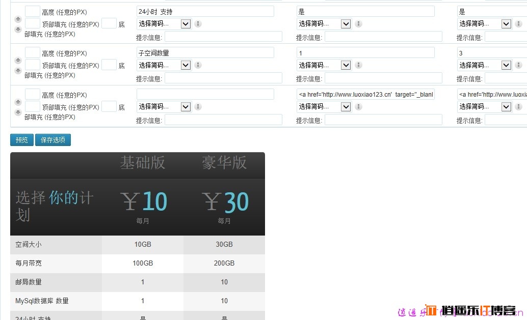 wordpress强大的价格表插件CSS3 Responsive Web Pricing Tables Grids 7.1汉化版 免费 逍遥乐汉化