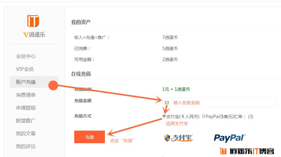 用户指南：如何给我的账号充值（支付宝和PayPal）