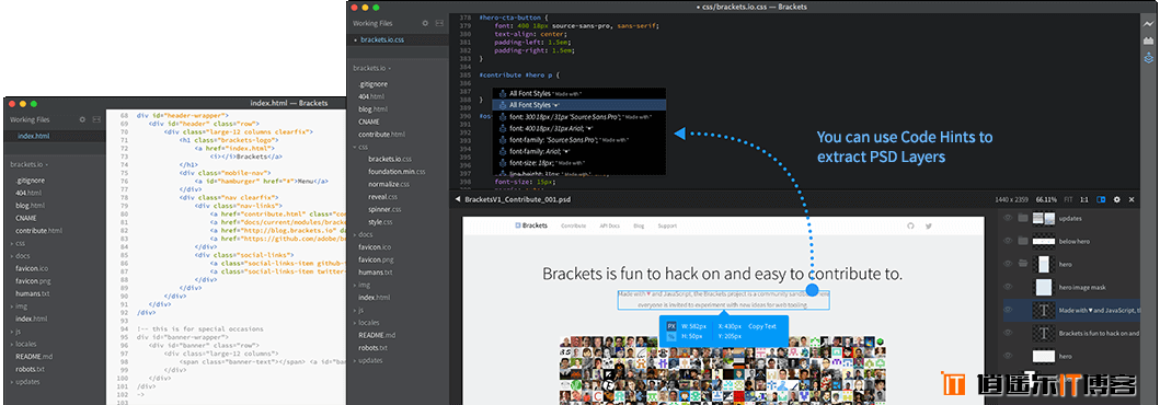 Adobe全新开源可视化网页代码编辑器Brackets最新免费版官方下载