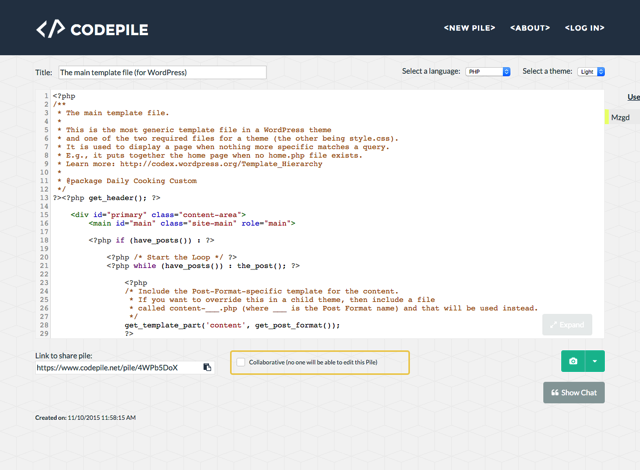 线上快速分享程式码，支援多人协作即时编辑CodePile