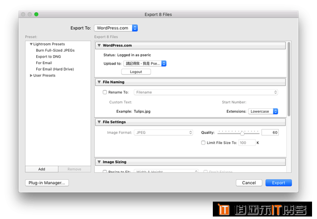 免费下载 WordPress.com 官方 Lightroom 模块，快速修图导入博客相册