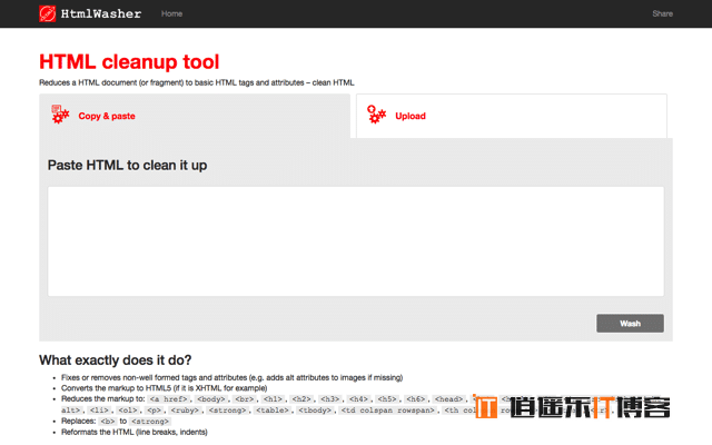 HtmlWasher 网页代码清理工具，快速去除杂乱代码保留基本标签