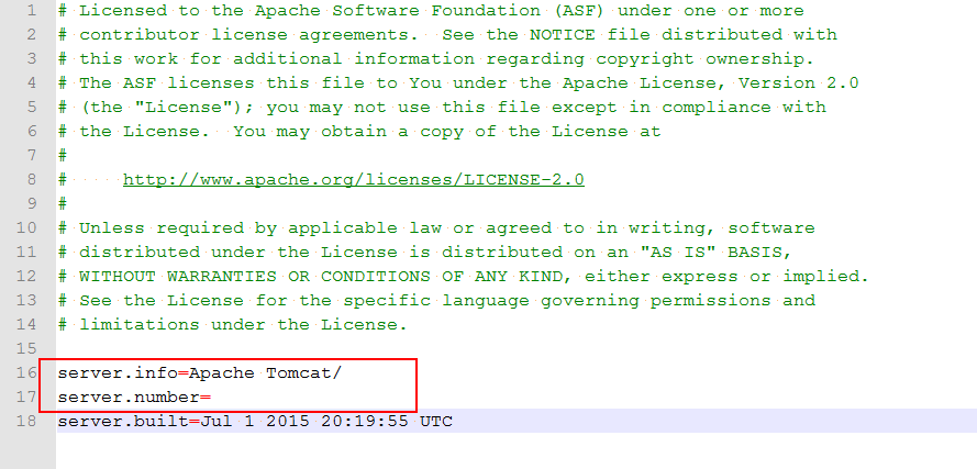 Apache Tomcat 隐藏错误页面的版本号的方法