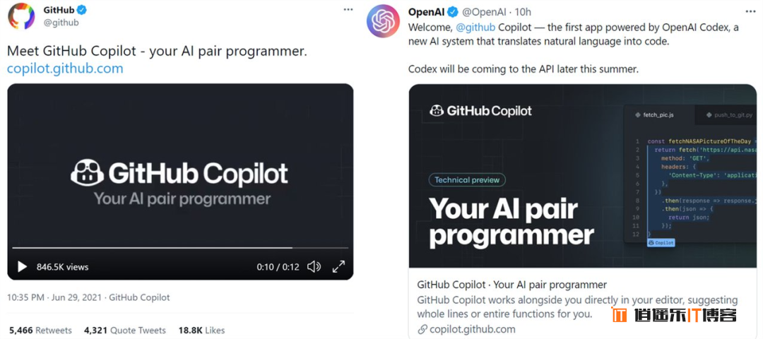 VSCode 神器 AI 编程辅助工具 Copilot：微软、OpenAI、GitHub 三家联合打造。